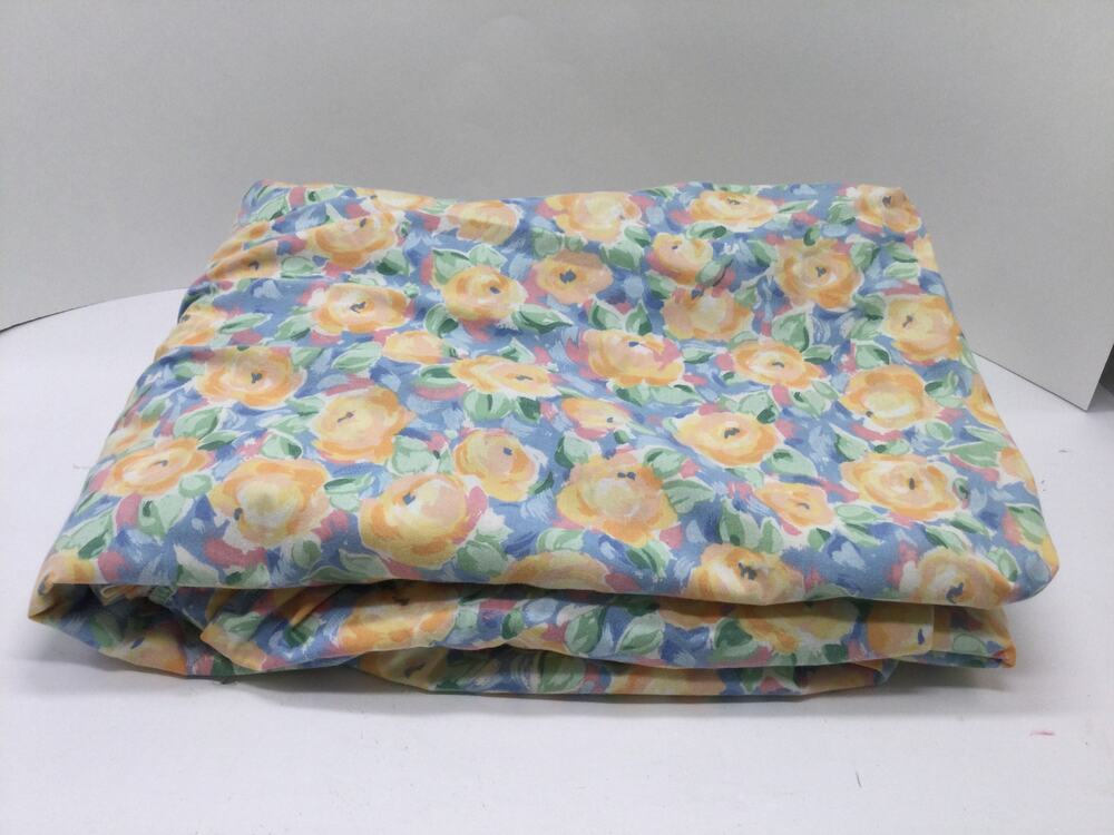 Vintage Discontinued Croscill Fiesta Twin Fitted and Flat Sheet Orange Flowers